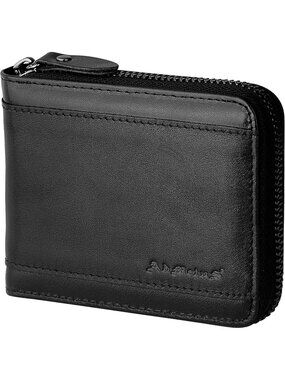 〽️Men Black 10 Leather RFID Blocking Wallets Zipper Bifold RFID Card Holder